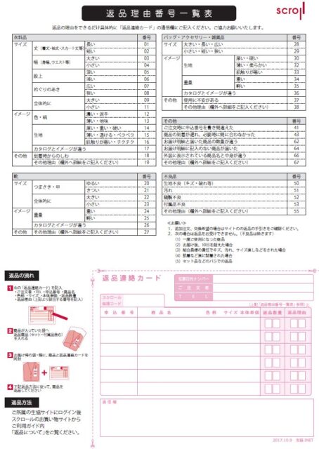 返品カード画像
